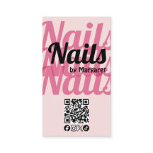 Blush Rosa Fet Social Ikon QR-kod Nagelsalong