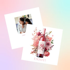 Blush Rosa Flask Floral Glad Mors Dag  Julkort