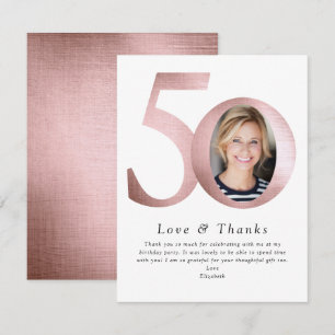 Blush Rosa Folie 50 & Fantastisk Foto Tack Kort