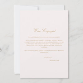 Blush rosa förlovningskortsutskrift meddelande