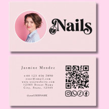 Blush Rosa Foto Naglar QR-kod Sociala Ikoner