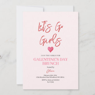 Blush Rosa Galentine's Day Party Brunch Middag Inbjudningar
