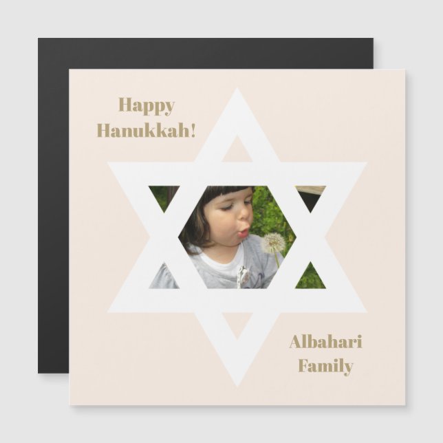 Blush Rosa Glad Hanukkah Söt Bild (Fram/baksida)