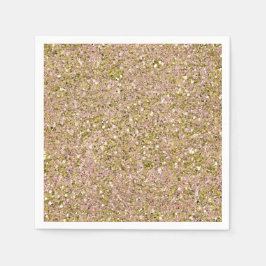 Blush Rosa & Guld Glam Glitter Party Glitter Pappersservett