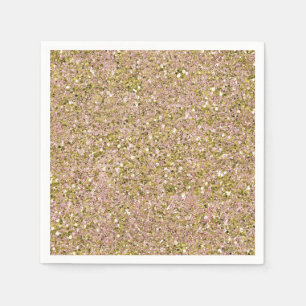 Blush Rosa & Guld Glam Glitter Party Glitter Pappersservett