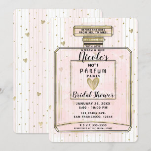 Blush Rosa & Guld Paris Parfym Bröllopsfest Inbjudningar
