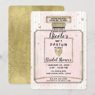 Blush Rosa & Guld Paris Parfym Bröllopsfest Inbjudningar