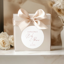 Blush Rosa Guld Script Chic Barnkalas Runt Klistermärke