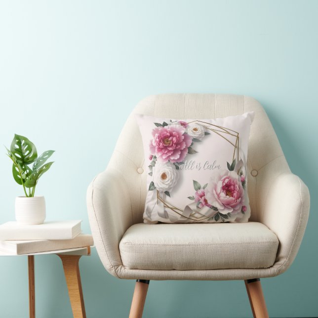 Blush Rosa Jul Allt är Lugnt Kudde (Stol)