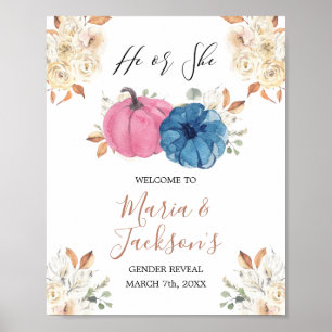 Blush Rosa & Marin Pumpa Köns Avslöjande Välkommen Poster