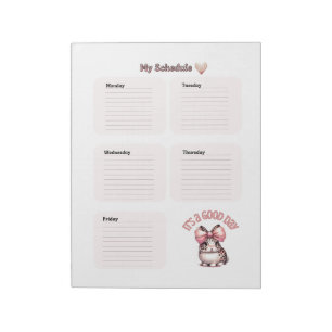 Blush Rosa Min Schema Daglig Planerare Antecknings Anteckningsblock