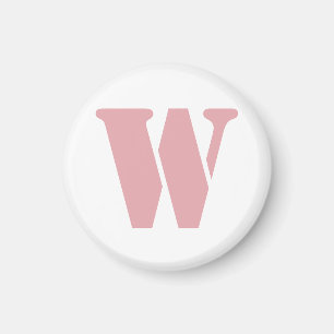 Blush Rosa Minimalistisk Familj Monogram Bokstav  Magnet