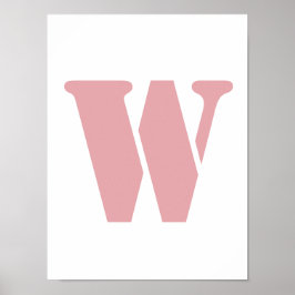 Blush Rosa Minimalistisk Familj Monogram Bokstav  Poster