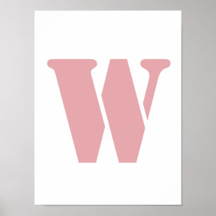 Blush Rosa Minimalistisk Familj Monogram Bokstav Poster