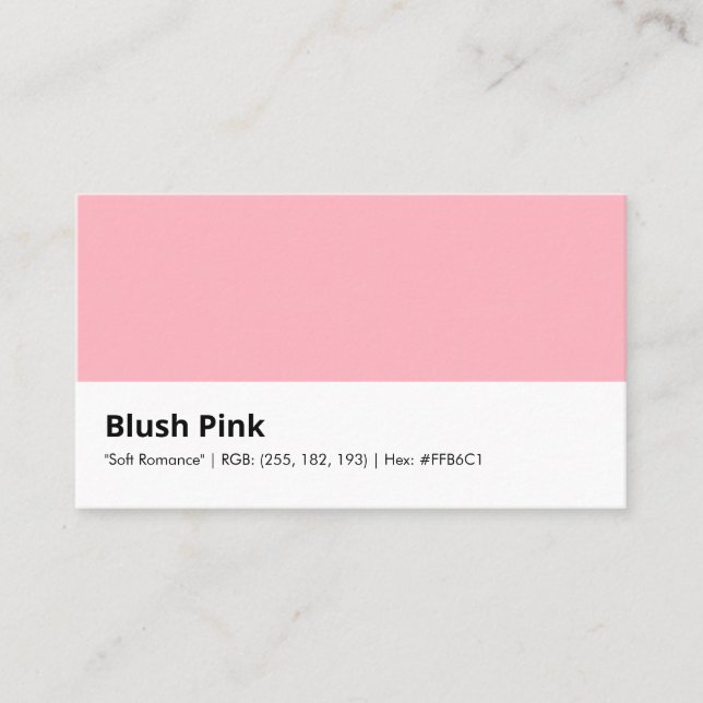Blush Rosa | "Mjuk Romantik"  Visitkort (Framsida)