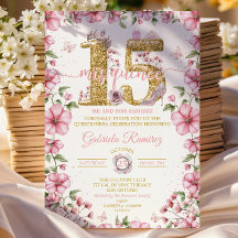 Blush Rosa och Guld Tiara Mis Quince Quinceañera