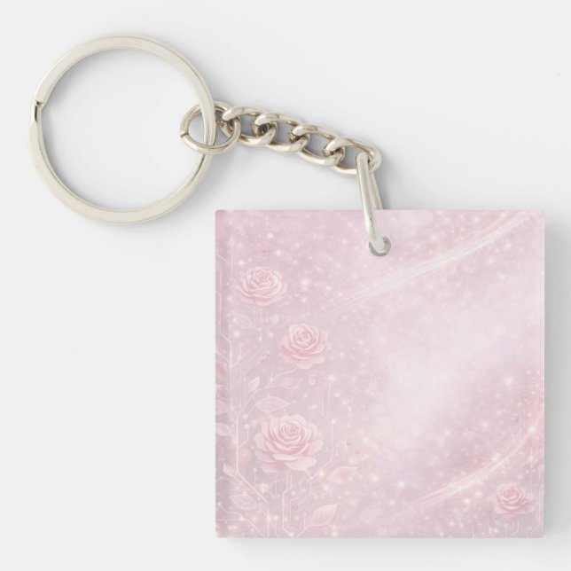 Blush rosa och pärlgrå blommor AI konst  (Framsidan)