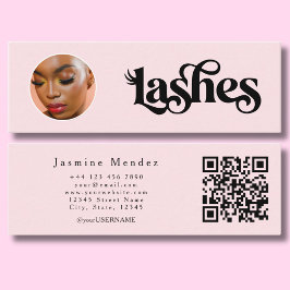 Blush Rosa Ögonfransspecialist Foto Qr Mini Visitkort