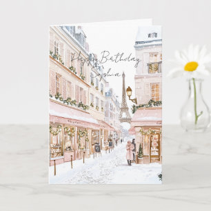 Blush Rosa Paris Eiffeltornet Födelsedag Kort