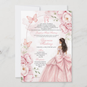Blush Rosa Quinceañera-inbjudan Inbjudningar