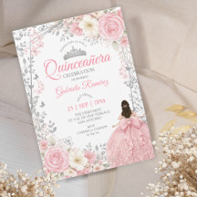 Blush Rosa Quinceañera Silver Fjärilar