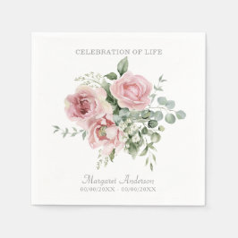 Blush Rosa Ros Livs Firande Pappersservett