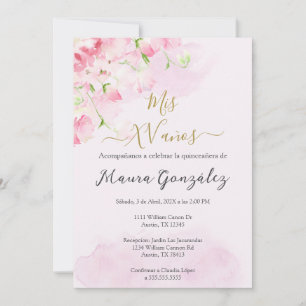 Blush rosa ros quinceañera inbjudan