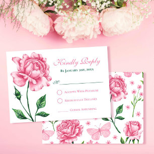 Blush Rosa Ros Quinceañera Svarskort OSA Kort