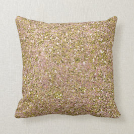 Blush Rosa Rosa & Guld Glam Glitter Gnistrande Gir Kudde