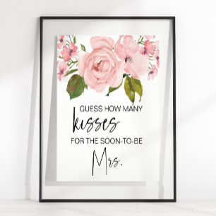 Blush Rosa Rosor Blommig Gissa Hur Många Kyssar Sp Poster