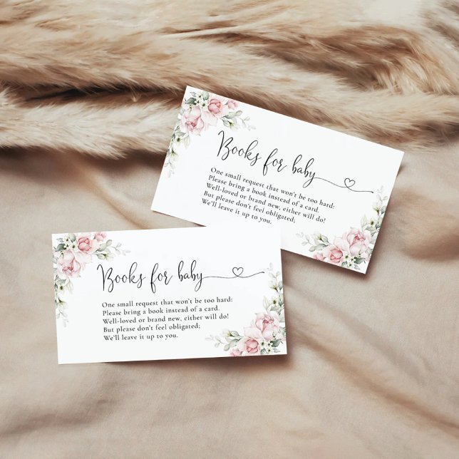 Blush Rosa Rosor Böcker För Bebis Infogad Kort (Skapare uppladdad)