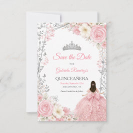 Blush Rosa Rosor Guld Quinceañera Spara Datum Datumet