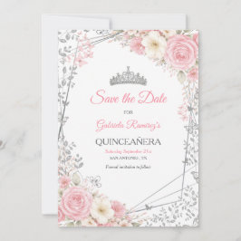 Blush Rosa Rosor Guld Quinceañera Spara Datum Datumet