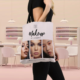 Blush Rosa Script Logotyp Foto Makeup Studio Tygkasse