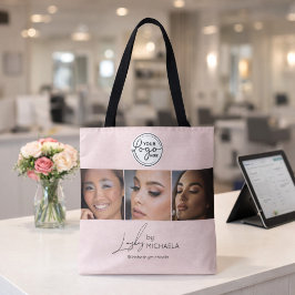 Blush Rosa Script Logotyp Foto Ögonfransstudio  Tygkasse