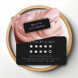 Blush Rosa Skönhet Hjärtan Salon 10 Lojalitetskort Visitkort