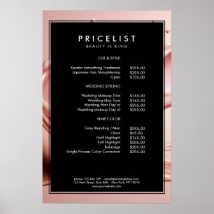 Blush Rosa Skönhetssalong Prislista  Poster