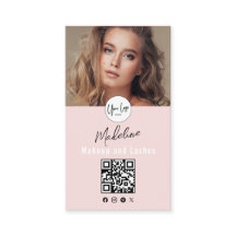 Blush Rosa Skrift Logotyp QR-kod Foto Ögonfransar 