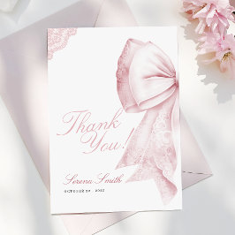 Blush Rosa Slinga Sweet 16 Födelsedag Tack Kort