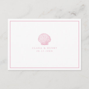 Blush Rosa Snigelskal QR-kod RSVP-kort Tilläggskort