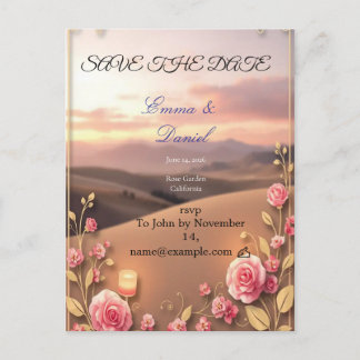 Blush rosa spara datum anslagskort meddelande vykort