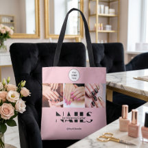 Blush Rosa Svart Typografi Logotyp Foto Nagelsalon
