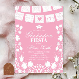 Blush Rosa Talavera Mexikansk Examen Fiesta Inbjud Inbjudningar