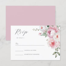 Blush & Rose Botanical Floral Wedding RSVP Card