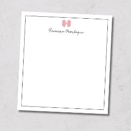 Blush Rose Bow Border Script Custom Name Script Anteckningsblock