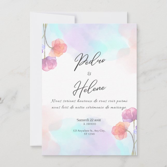 Blush Rose Elegance Wedding Invitation Inbjudningar (Framsida)