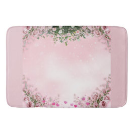 Blush Rose Floral Bathroom Mat Badrumsmatta