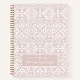 Blush Rose Geometric Floral Personalized Journal