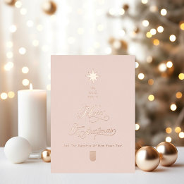 Blush Rose Gold Christmas Card