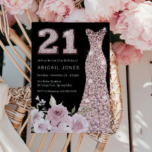 Blush & Rose Gold Gown 21st Birthday Party